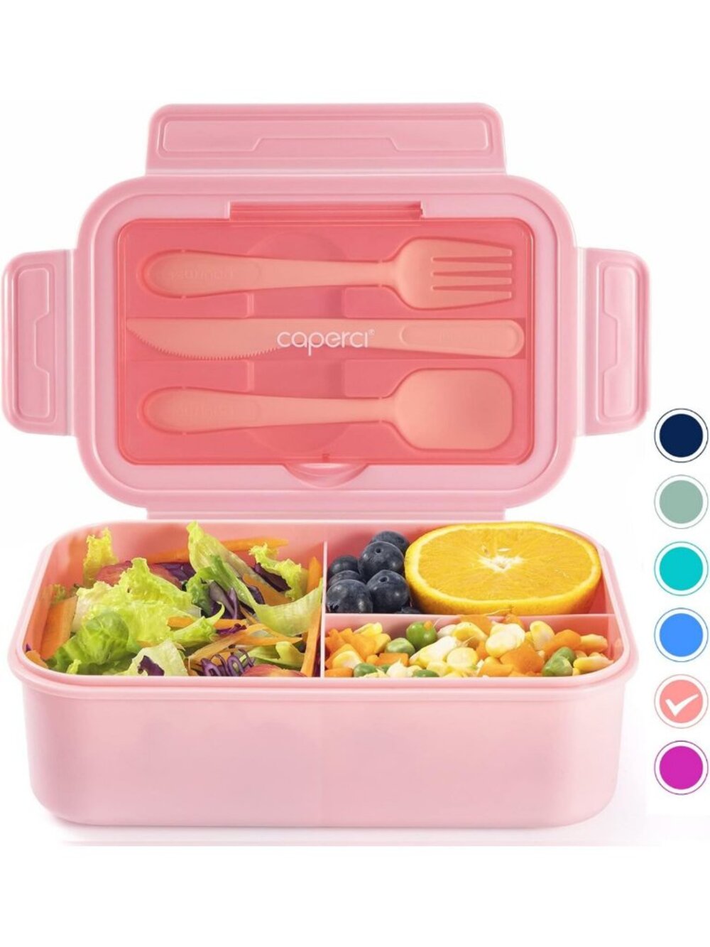 Leakproof Bento Box for Adults & Teens - 3-Compartment Lunch Container with